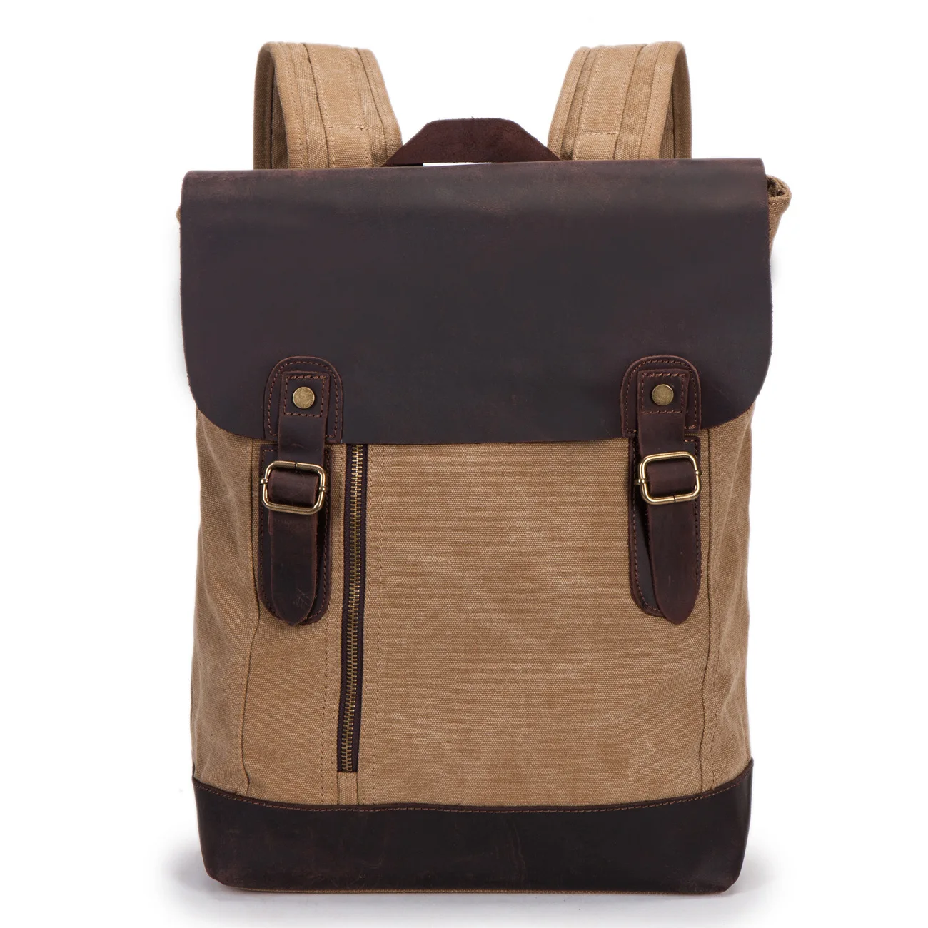 

2019 New Style Men And Women Canvas Backpack with Leather Backpackage Multi-functional MEN'S Travelling Bag Students Computer Sc