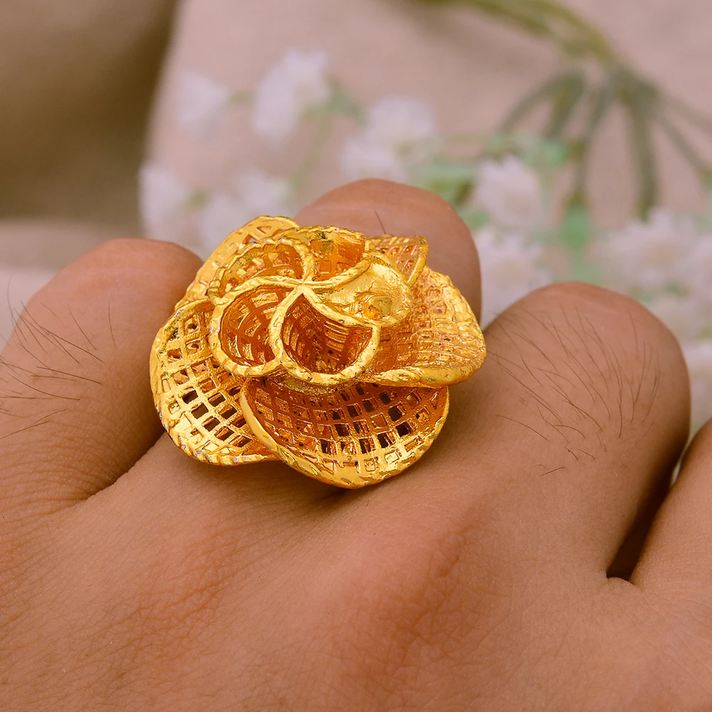 Big Flower Design Gold Rings... - Iram's World of Jewellery | Facebook