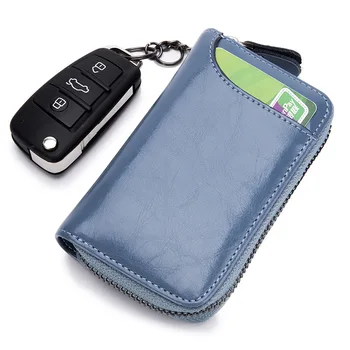 

Men Women Genuine Leather Car Key Holders Housekeeper For Men Retro Female Key Wallet Multifunctional Home Keychain Case