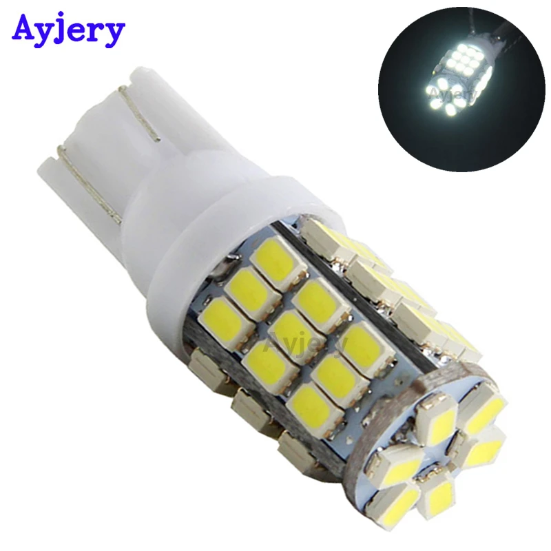 

AYJERY !! 100Pcs Super Bright Car Led T10 1206 42 Smd Led Car Light Bulbs W5W 194 1206 3020 42SMD 42Led DC 12V White Door Light