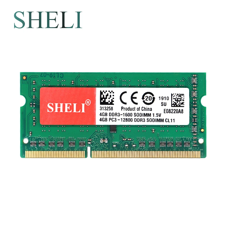 SHELI New Notebooks Memory 4GB 1RX8 PC3-12800S DDR3 1600MHZ 1.5V 204pin SO-DIMM CL11 Laptop | Компьютеры и офис
