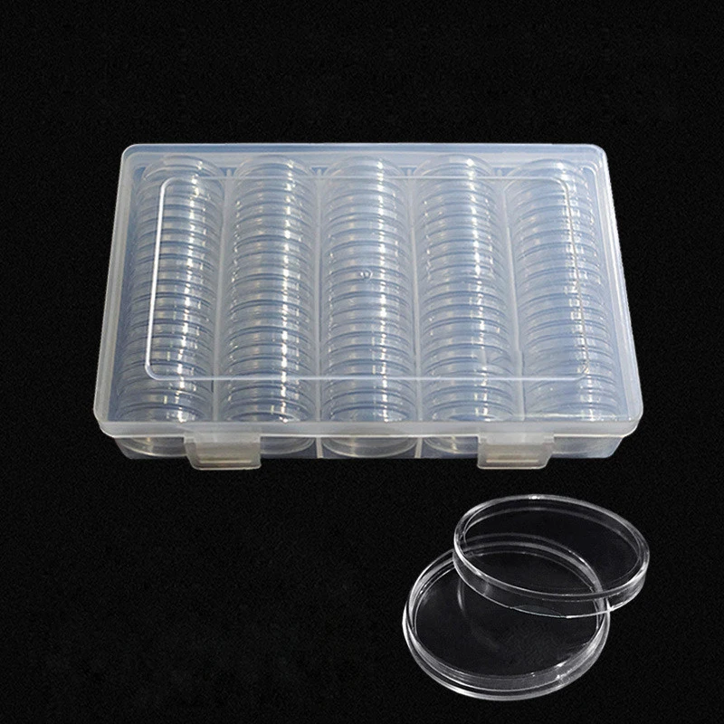 100pcs 27/30mm Coin Capsule box holder Capsules Container with Storage Organizer Box For Coin Collection Coin Case Storage Box