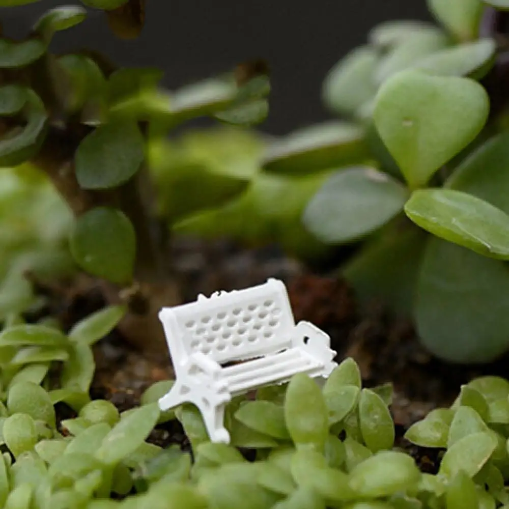 2 Pcs Bench Fairy Doll Chairs Terrarium Moss Decor Figurines Miniature Ornament Miniature Figurines Garden Miniatures Micro Landscape Accessories