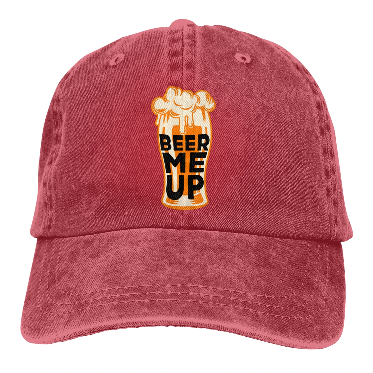 Beer Me Up Casquette Черная мужская и женская джинсовая бейсболка с ремешком Регулируемая Кепка для гольфа