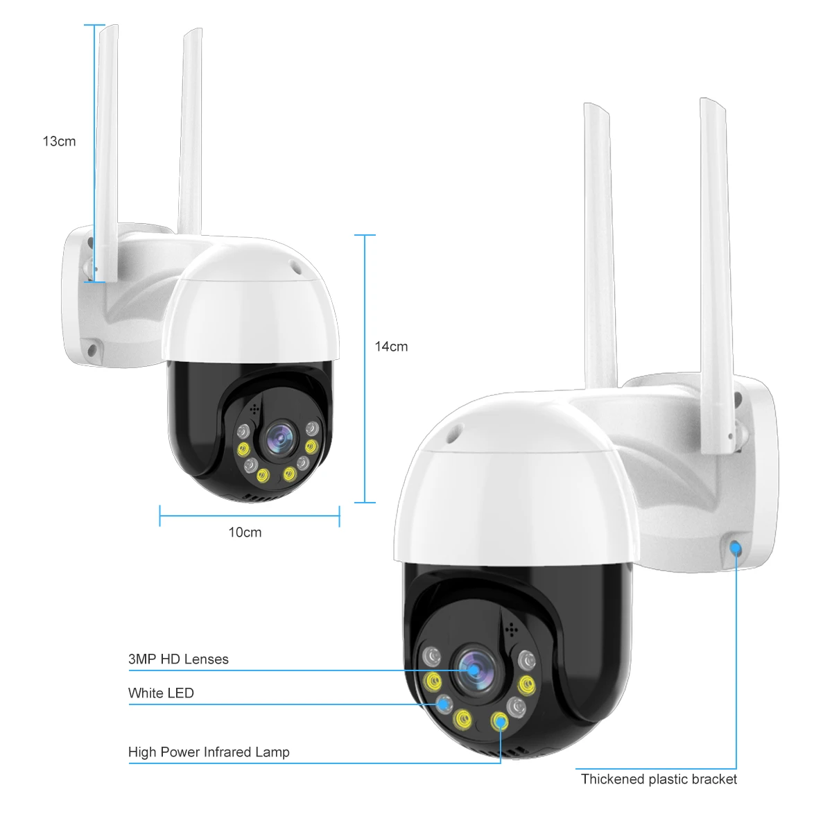 Caméra de surveillance extérieure PTZ IP WIFI hd 3MP, dispositif de sécurité sans fil, avec Zoom numérique x4, codec H.265 et Audio bidirectionnel