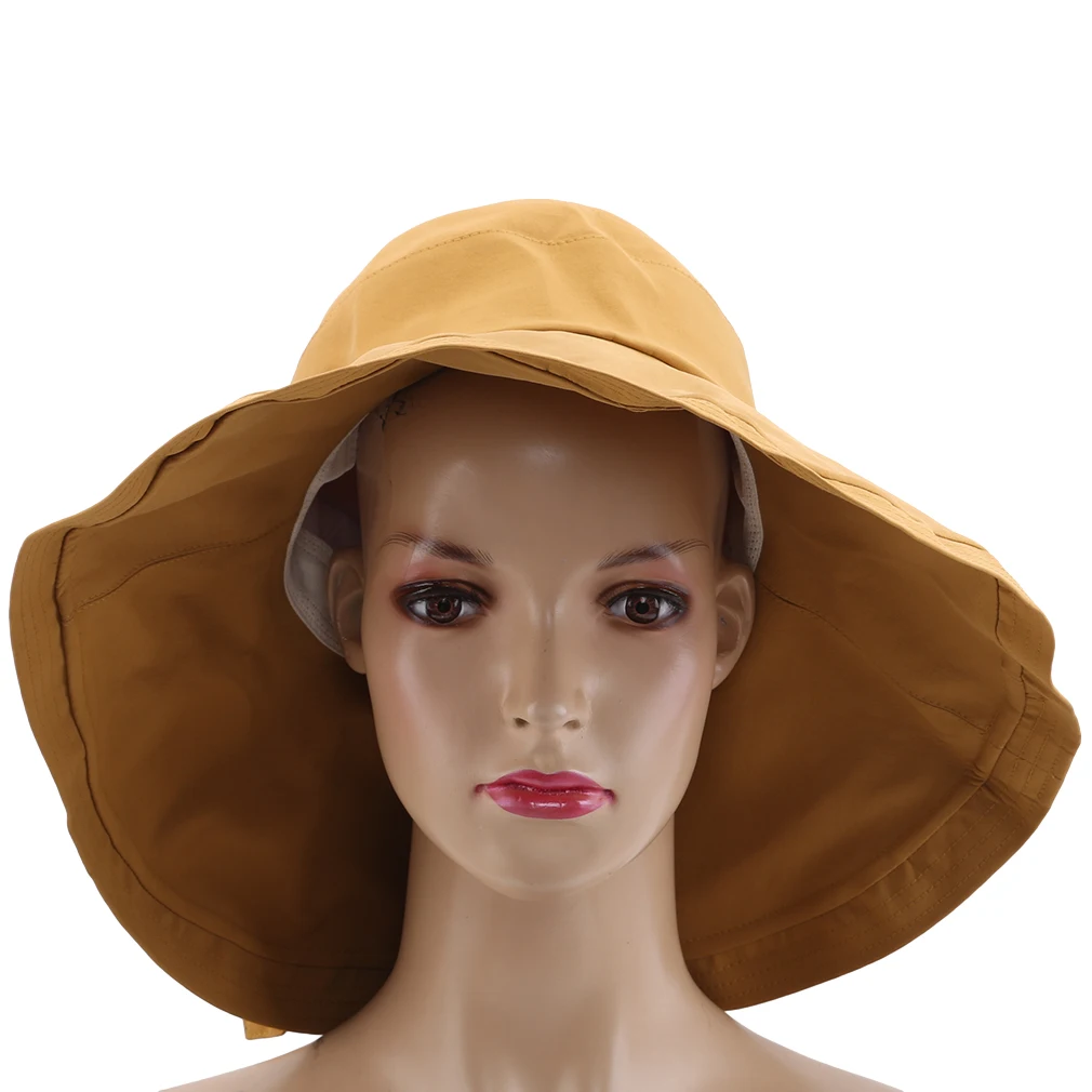 Новая женская хлопковая Солнцезащитная складная шляпа с бантом, женская летняя пляжная Рыбацкая шляпа с широкими полями