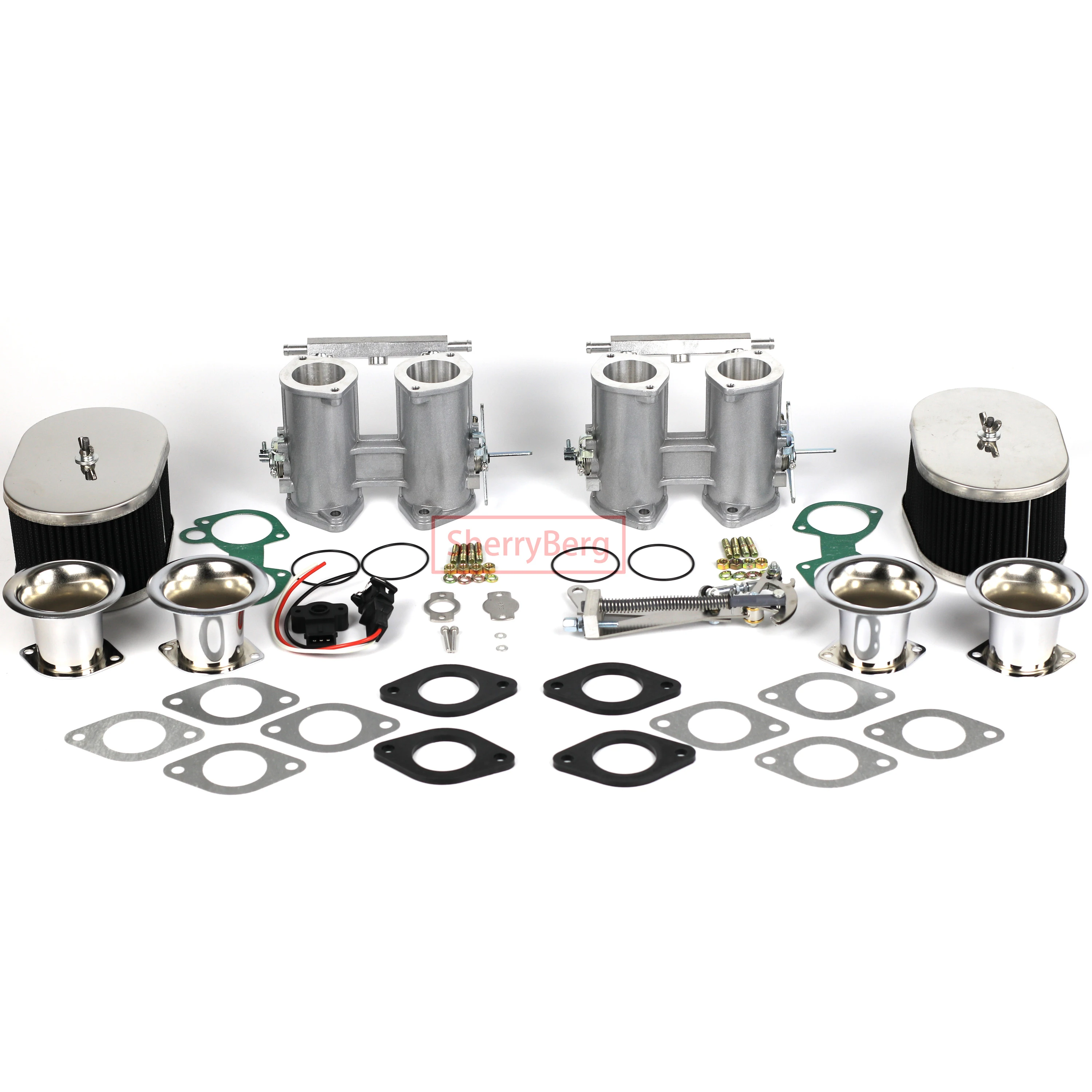 SherryBerg set of 45dcoe 45 dcoe 45mm Twin Throttle Bodies+TPS+air horns+air filter+linkage FOR Weber/Dellorto/Solex DCOE/DHLA | Автомобили