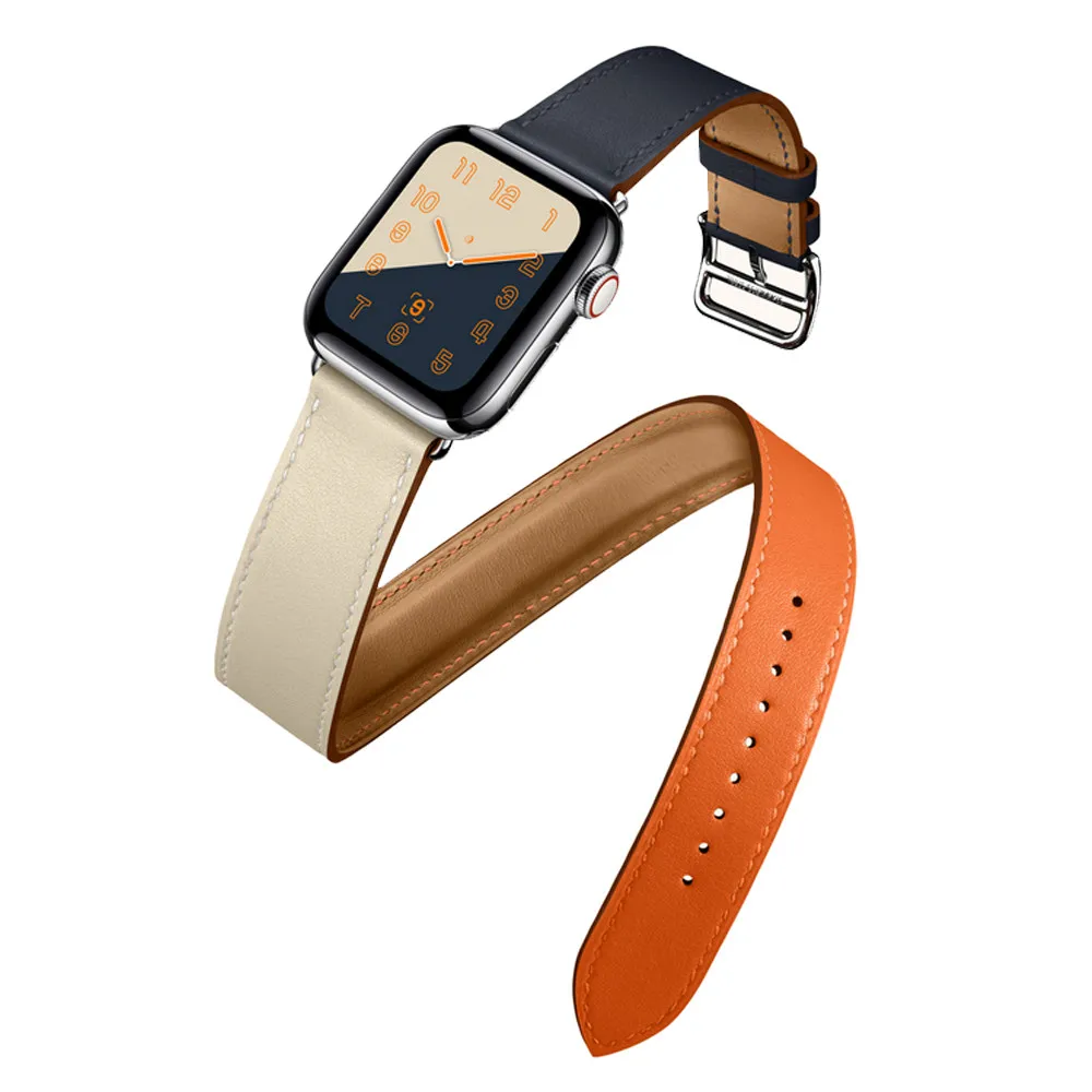 

Genuine Leather strap For apple watch 7 band 45mm 41mm iwatch 3 band 42mm 38mm bracelet apple watch series 6 5 4 se 44mm 40mm 44