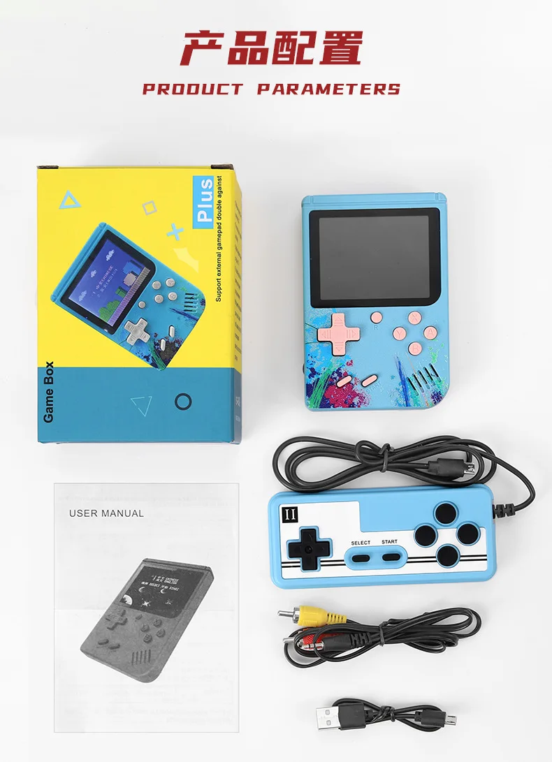 800 Retro Console Double Handheld Game Player Battery 3.0 Inch LCD Built-in 400 Video Games Gift for Kids Classic Videoconsolas