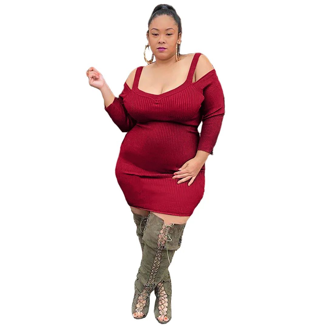 

Sexy Off The Shoulder Oversized Women Solid Pit Strap Strapless Bodycon Dress