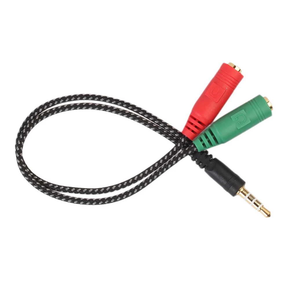Portable Durable 3.5mm Jack Cable Headset Adapter Y Splitter Audio 2 Female To 1 Male For Laptop PS4 Phone Xbox One Earphone