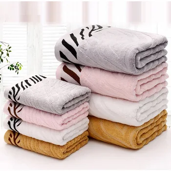 

New Bamboo Fiber Tiger Skin Pattern Bathroom Towels Household Water Absorbent Towel Bath Towel Set Beauty Face Towels Home Spa