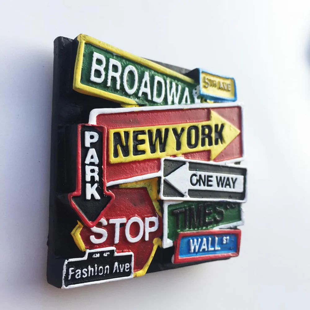 Lychee New York USA Fridge Magnet Creative Street Sign Refrigerator Magnetic Sticker Travel Souvenirs Magnets Decoration