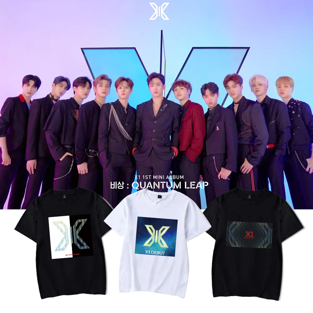

KPOP Produce101 X1DEBUT MINI Album QUANTUM LEAP Short Sleeve Summer T-shirt DEBUT YOHAN HANGYUL JUNHO LJJ601