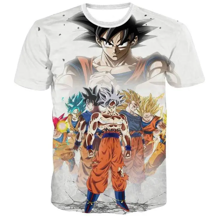 Супер Saiyan футболка с драконом и шариком для мужчин, летние футболки с драконом Z, забавные аниме, странные вещи, Детская 3d футболка Goku