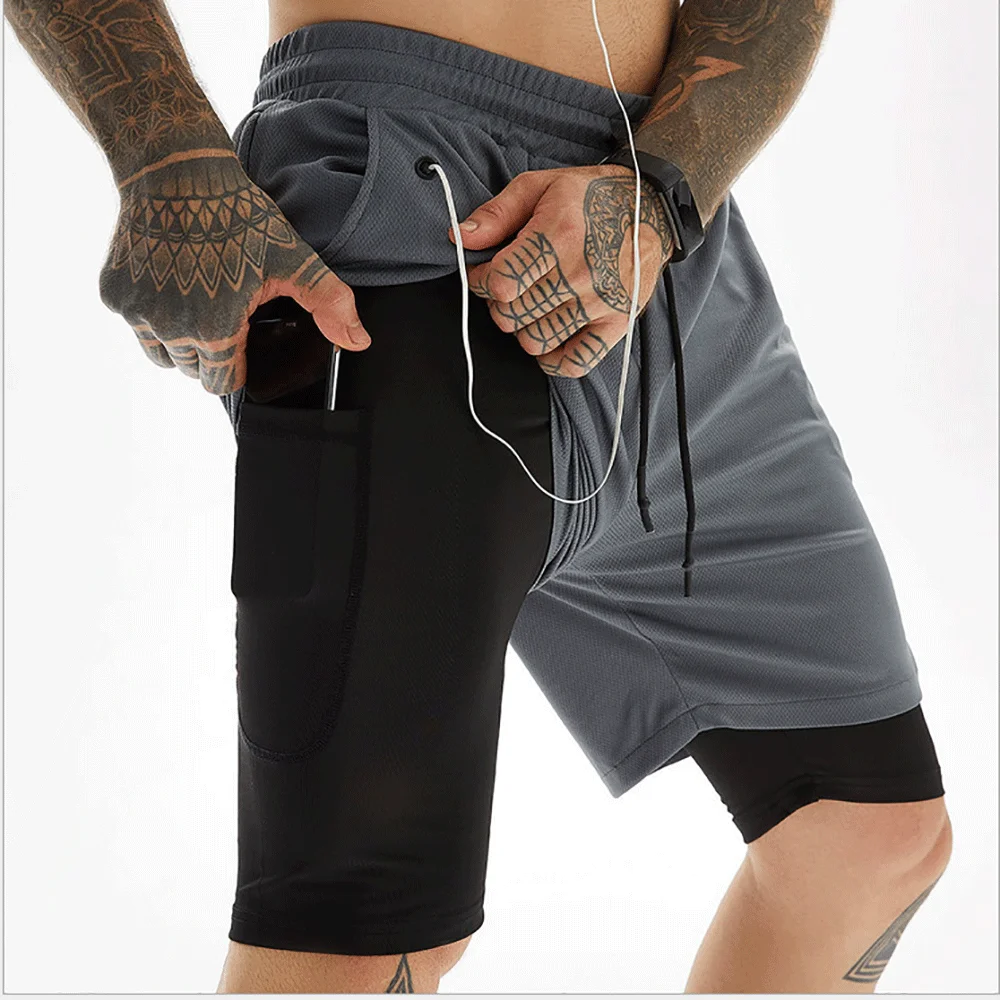 best casual shorts 2022 Camo Running Shorts Men 2 In 1 Double-deck Quick Dry GYM Sport Shorts Fitness Jogging Workout Shorts Men Sports Short Pants best casual shorts for men