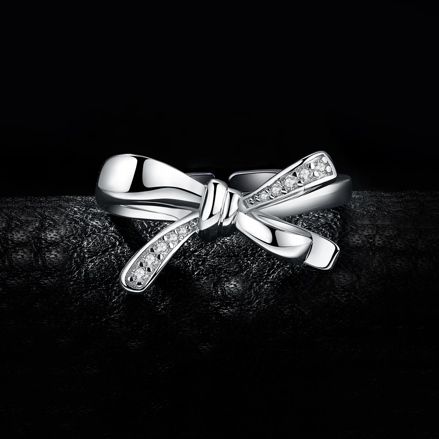 JewelryPalace модный кубический цирконий бантом обещание Регулируемая кольцо 925 пробы