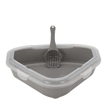 

Easy-to-clean triangle cat litter basin high-profile semi-closed splash-proof deodorant cat toilet solid and durable pet supplie