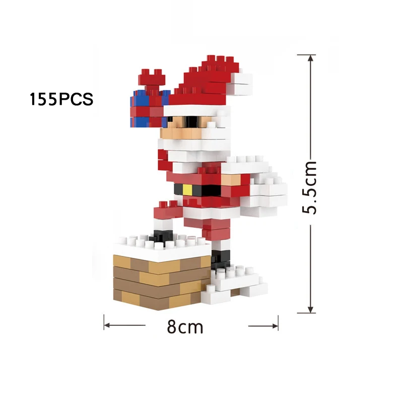 Забавный создатель, зимний Санта Клаус, снеговик, медведь, микро алмаз, строительные блоки, фигурки, нанокирпичи, Обучающие игрушки, рождественский подарок - Цвет: 2262