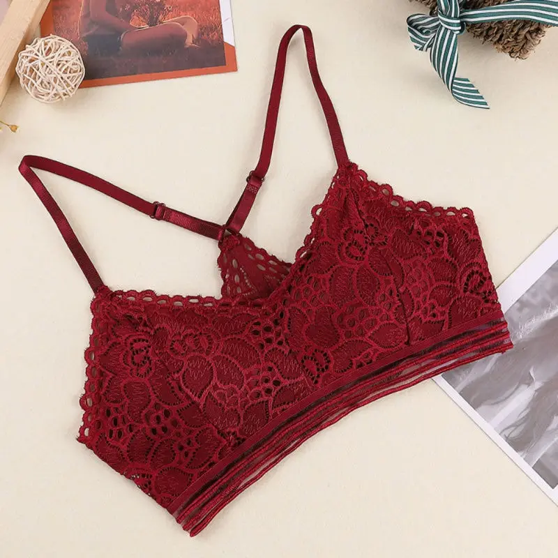 Красный Женский бюстгальтер, нижнее белье, бесшовный топ, бюстгальтер, нижнее белье без косточек, кружевное нижнее белье, лифчик, Женский обернутый грудь, Топ - Цвет: Красный