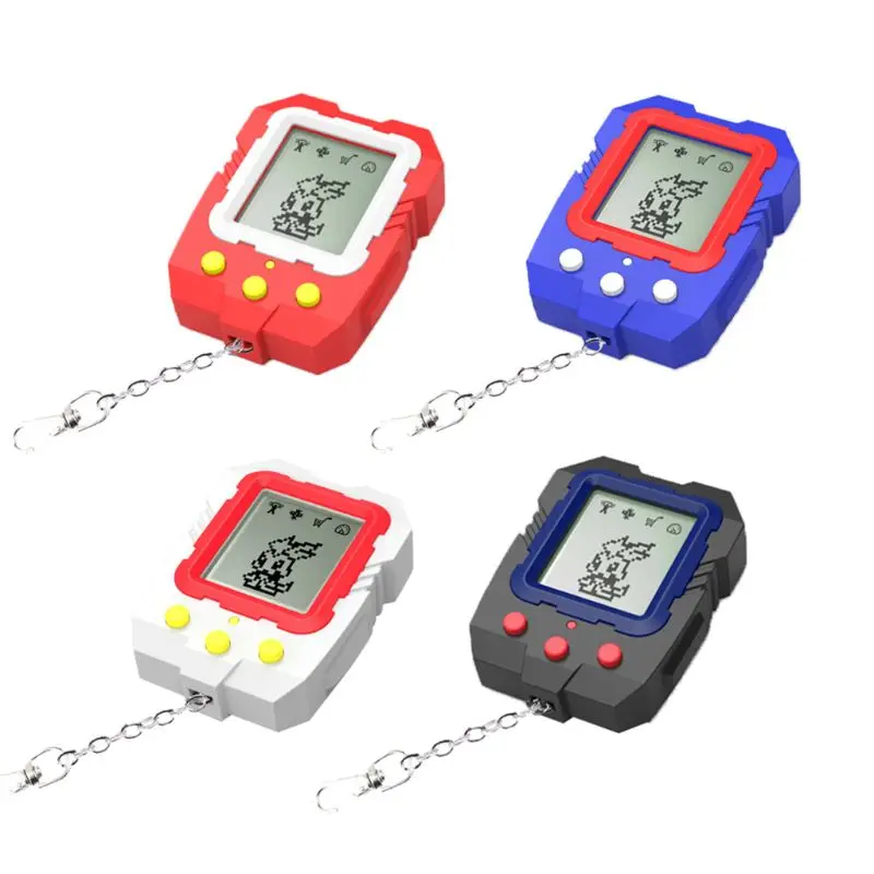 Mini Electronic Pets Toys with Keychain 90S 9 Pets in One Virtual Cyber Funny Christmas Gift for Kids Adults R7RB