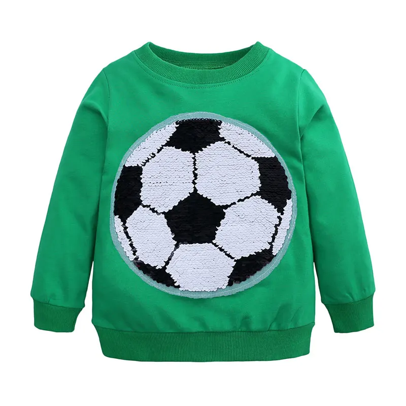 

Football Sequins Children Boys Sweatshirt Active Kids Clothes Cotton Long Sleeve Grils Tops Spring Autumn Children Clothes