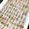 Bulk lots 25pcs 16-20mm Mix Laser Cut Ring Women's Mix Colors  stainless Steel Party Ring Trendy Jewelry 2