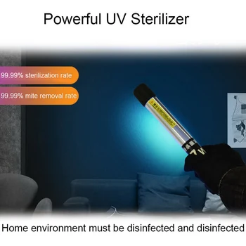 

20W Portable Ultraviolet Lamp UV Sterilizer Light 110V UVC Bactericidal Lamp Handheld Disinfection Germicidal Kill Mites Bulb