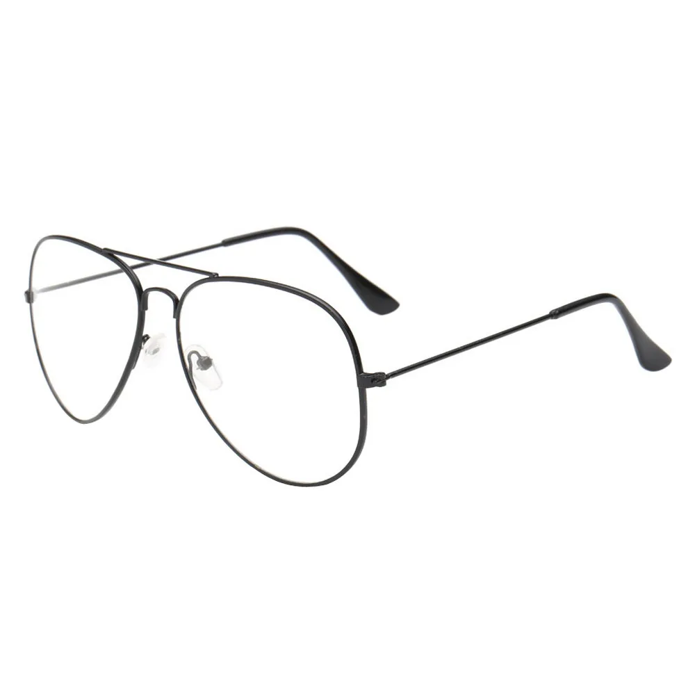 Модные роскошные солнцезащитные очки для мужчин и женщин с прозрачными линзами, винтажные очки, металлическая оправа для очков, очки для близорукости, Lunette, женские очки#45 - Цвет оправы: Black