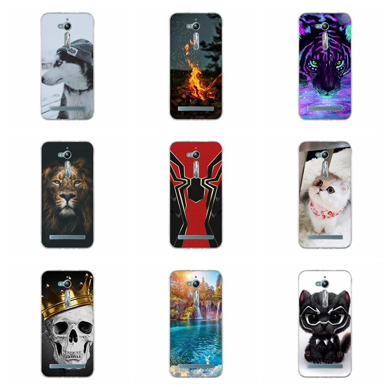 Fundas Silicone For Asus Zenfone Go ZB500KL Case Cute Animal Bumper For Asus Zenfone Go ZB500KL ZB500KG TPU Coque 5.0" Case cell phone pouch with strap