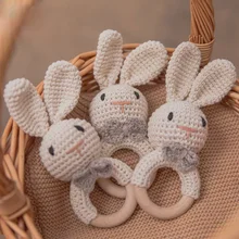 

Baby Teether Crochet Rabbit DIY Baby Teether Toy Gift Teething Rodent Baby Products For Newborns Cotton PVC Free