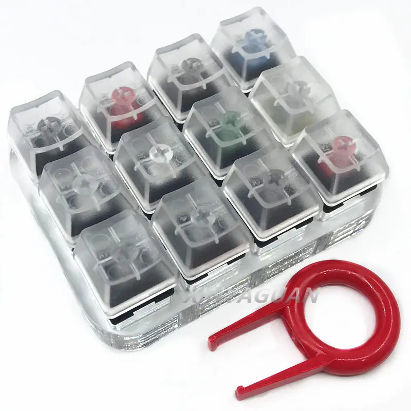 

Switch Tester Cherry MX 3 Pin Switch Black Red Brown Blue Green Milk White 12 Key Translucent Keycaps Mechanical Keyboard Tester