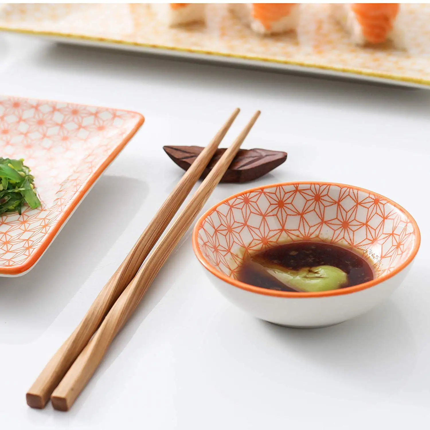 Vancasso Natsuki Set di piatti per Sushi in porcellana in stile giapponese  con 2 * piatti per Sushi, piatti da immersione, 2 paia di bacchette di  bambù regalo - AliExpress