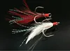 Fishing Treble Hook Lure Red White Feather Fishhook Round Base Hooks Size 4# 6# Lot 5 Pieces ► Photo 3/6