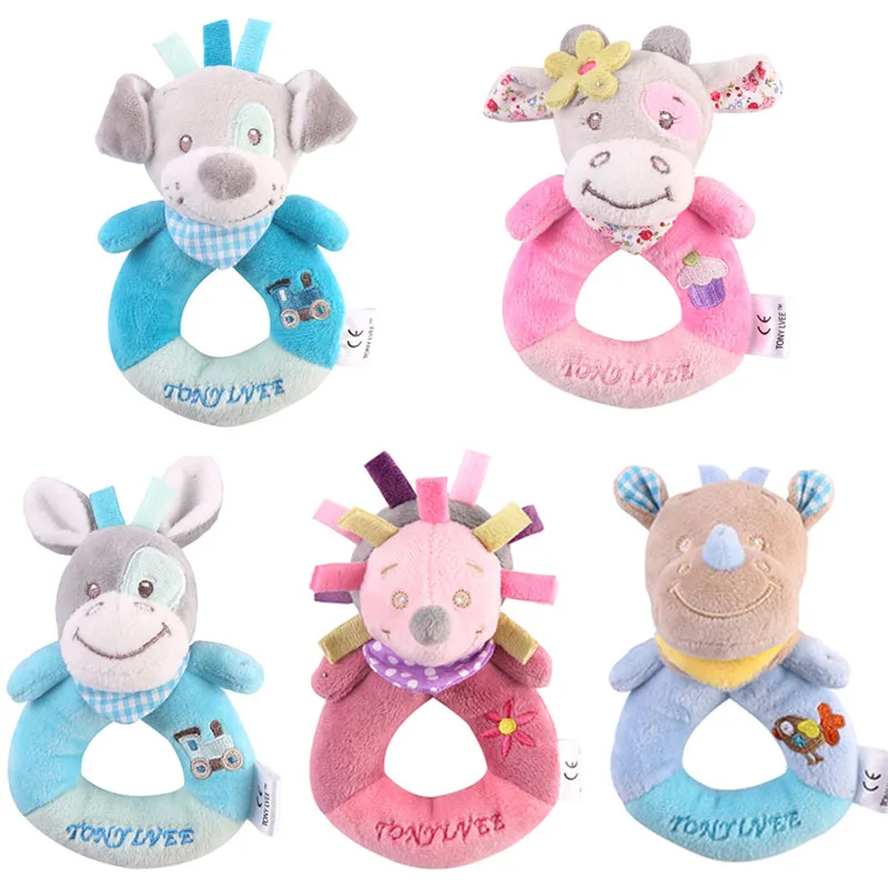 

Newborn Sensory Baby Rattle Toys From 0 12 Months Toddler Games Early Educational Dolls Cartoon Animal Plush Ring Bell Toy