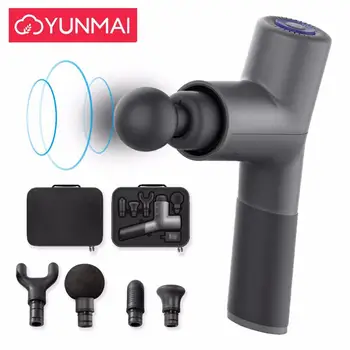 Online YunMai Massage Fascia Gun Pro Design 5 Vibration Modes 4 Professional Massage Heads Smart Timer Shutdown Long Battery Life