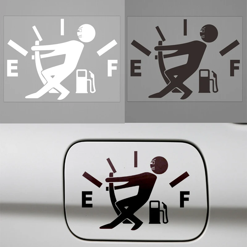 

1 Pcs Funny Car Sticker Pull Fuel Tank Pointer To Full Hellaflush Reflective Vinyl Car Sticker Decal Wholesale Car accessories