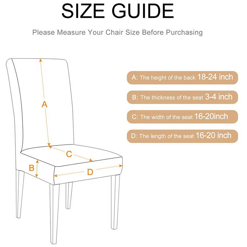 

6 Pack Super Fit Stretch Removable Washable Short Dining Chair Covers Slipcover Protector, Spandex Fabric Chair Cover for Dining