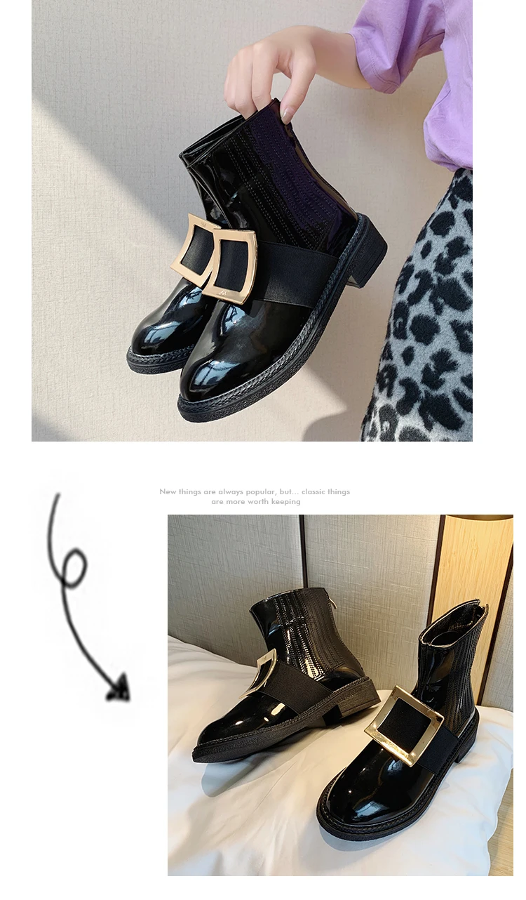 Г., botines mujer, украшенные стразами, с круглым носком, черные зимние плюшевые теплые сапоги до середины икры обувь на танкетке женские ботинки
