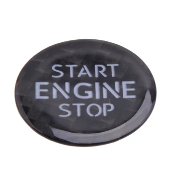 Carbon Fiber Engine Start Stop Button Sticker Fit For VW Touareg Phaeton