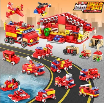 

City Firefighter car Building Blocks compatible 16 IN1 City Truck DIY Blocks Toy Technic Toys for Childrens Festival gift