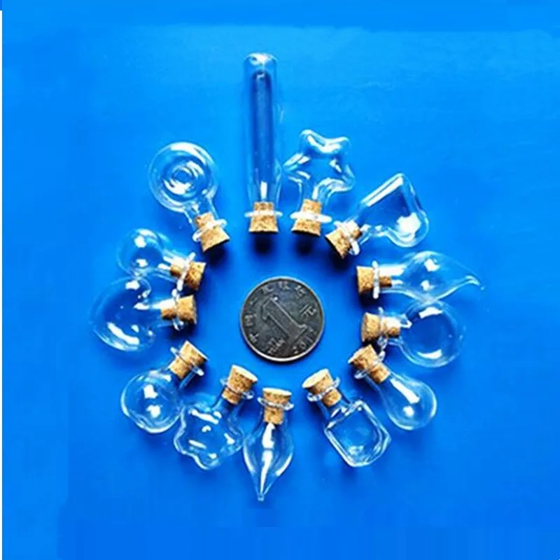 100pcsMini12mlClearGlassBottleCorkStopperSmallDrifting