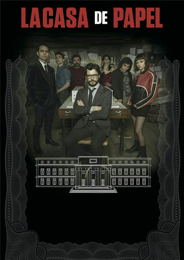 Постеры для наживки денег la casa de papel глянцевый бумажный Декор на стену яркий цвет - Цвет: Золотой