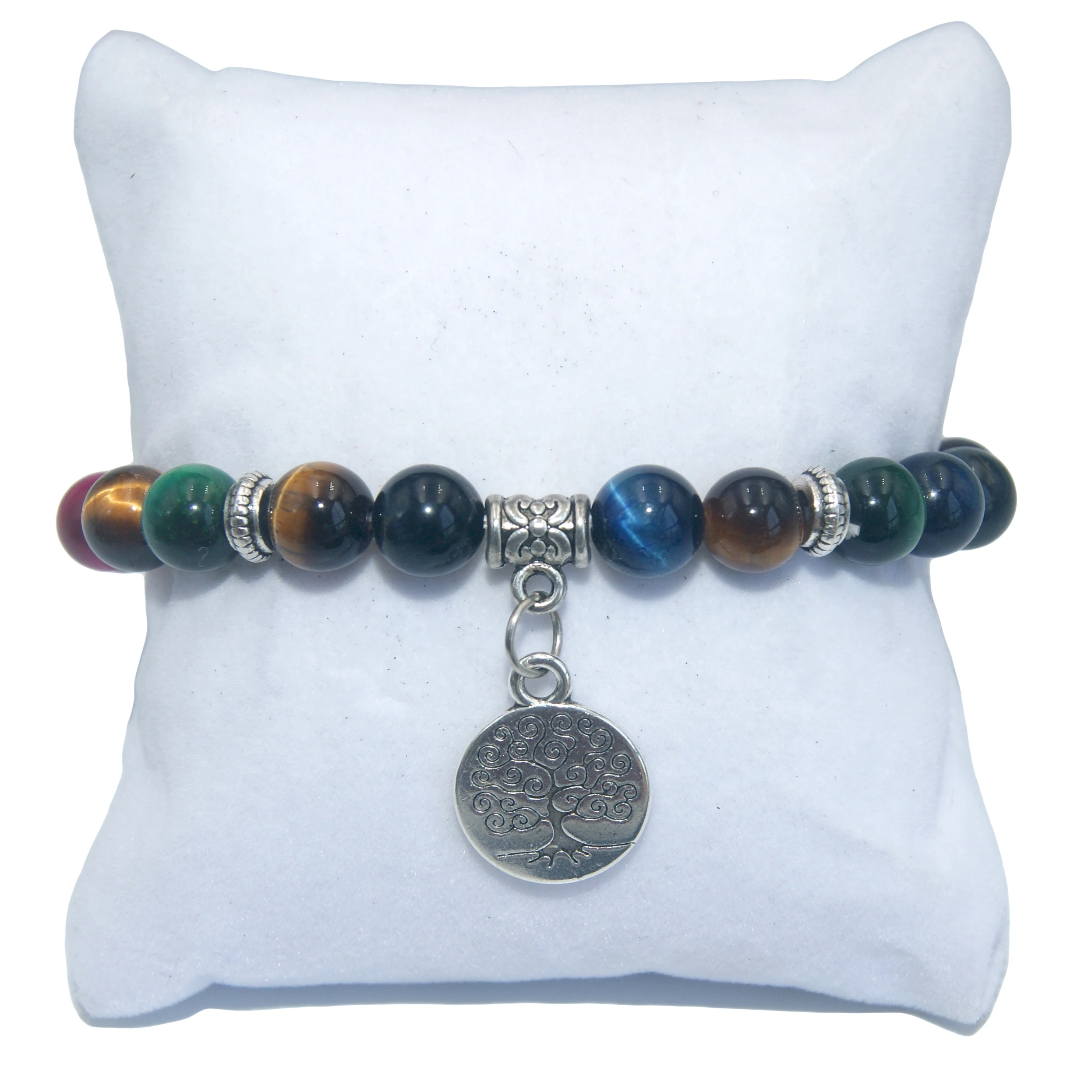 

8MM Natural Stone Life Tree Beads Agates Lapis lazuli Tiger Eye Turquoises Bracelet For Women Men Yoga Stretch Bracelets Bangles