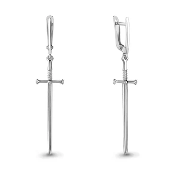 

Earrings long AQUAMARINE without inserts Silver 925