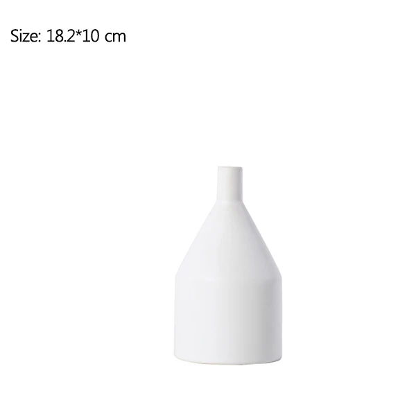 White Скандинавские Morandi керамические вазы, украшения для гостиной, простые настольные художественные поделки, сушеные цветы, винный шкаф, украшения, свадебные подарки - Цвет: White