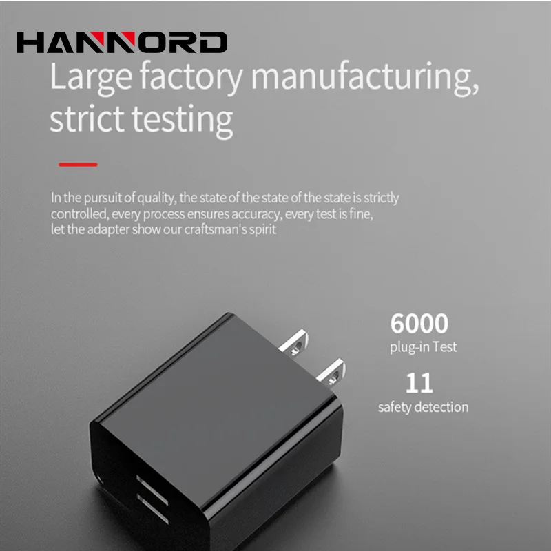 Hannord США зарядное устройство 5V2A двойной usb-порт для зарядки зарядное устройство с адаптером для путешествий смарт-адаптер для зарядки мобильного телефона планшета