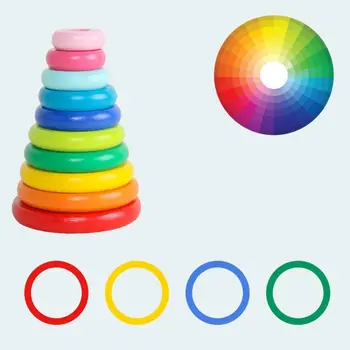 

Children Stacking Rings Baby Colorful Stacked Tower Kids Educational Game Toys