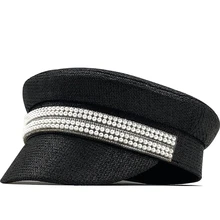 Simples retro newsboy bonés cor pura octógono chapéu raffia língua boina feminino newsboy pintor boné menina sol viseira chapéus(China)