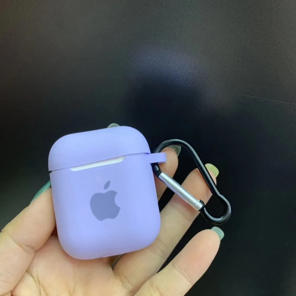 Чехол для Apple AirPods 2 1, чехол для наушников, аксессуары, мягкий чехол с милым логотипом, яркий цвет, чехол с крючками